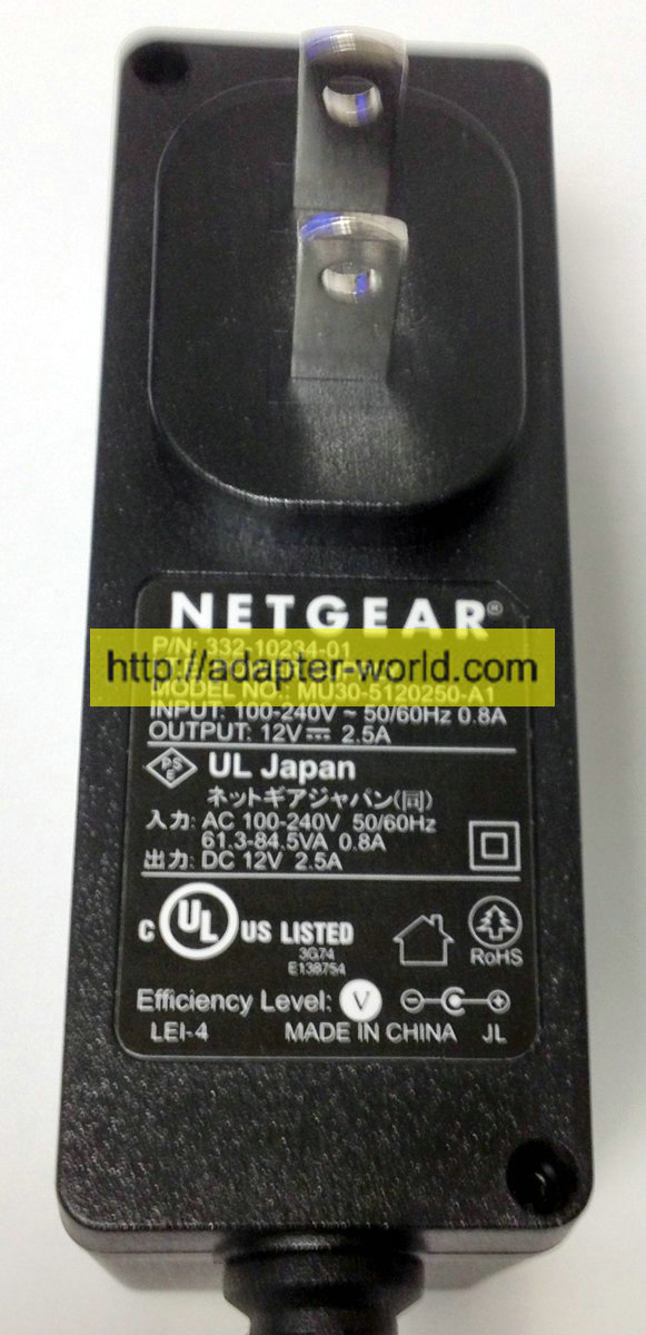 *100% Brand NEW* Netgear 332-10100-01 12V 2.5A for MU30-5120250-A1 AC Adapter Power Supply Free shipping!